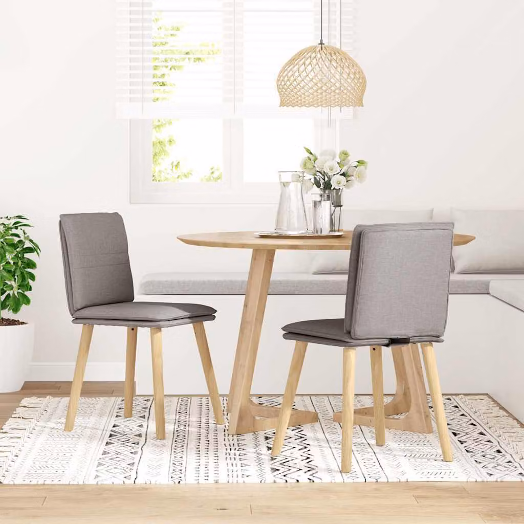 Sedie da Pranzo 2 pz Tortora in Tessuto