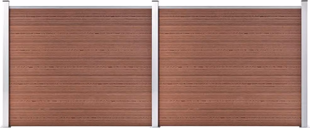 Maison Exclusive - Set di elementi per recinzione in WPC 353 x 146 cm, marrone