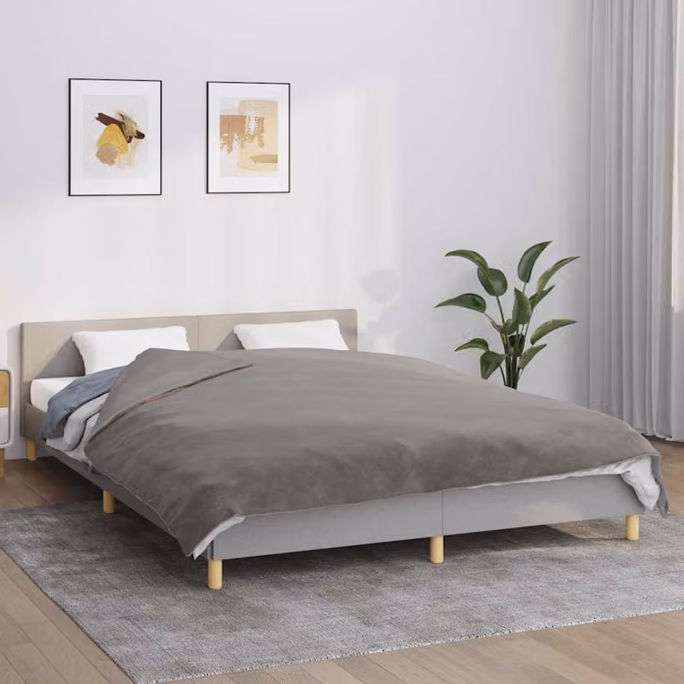 vidaXL Coperta Ponderata con Rivestimento Grigio Traspirante e Rimovibile, L: 200 cm, P: 225 cm, Peso: 9 kg