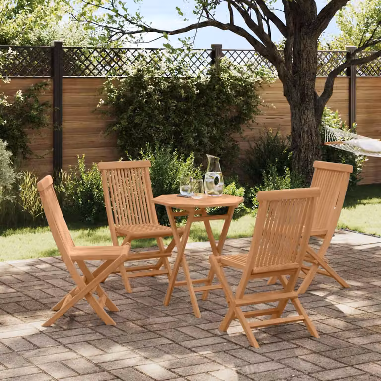 Set da giardino moderno vidaXL in legno di teak marrone composto da 5 pezzi