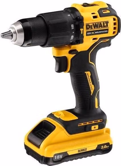 DeWALT DCD709D2T-QW Trapano Avvitatore a Percussione Brushless 18V con 2 Batterie da 2Ah e Mandrino da 13 mm, Nero Giallo
