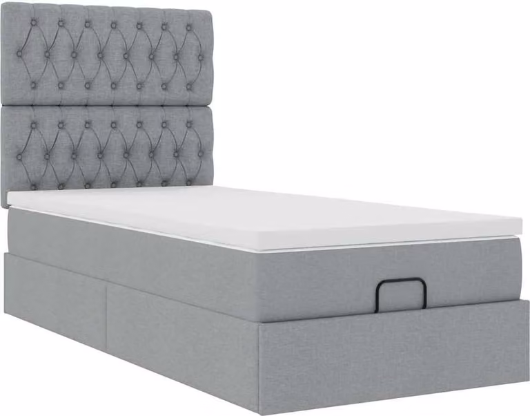 Struttura Letto Pouf con Materasso 90x190 cm in Tessuto