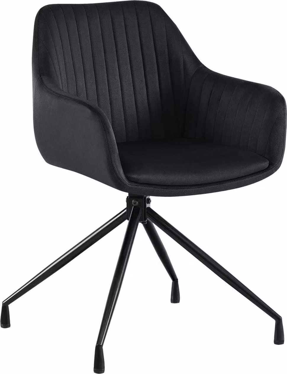 Sedia per sala da pranzo - Sedia per sala da pranzo - Massimo comfort di seduta e funzione girevole, velluto o Pelle finta | Colore: Nero | Materiale: Morbido