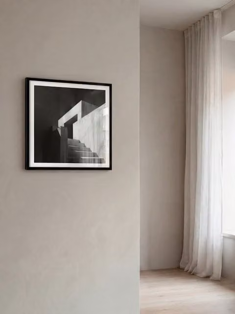 Quadro astratto moderno Step di Kenay Home, bianco e nero, 50 x 50 cm