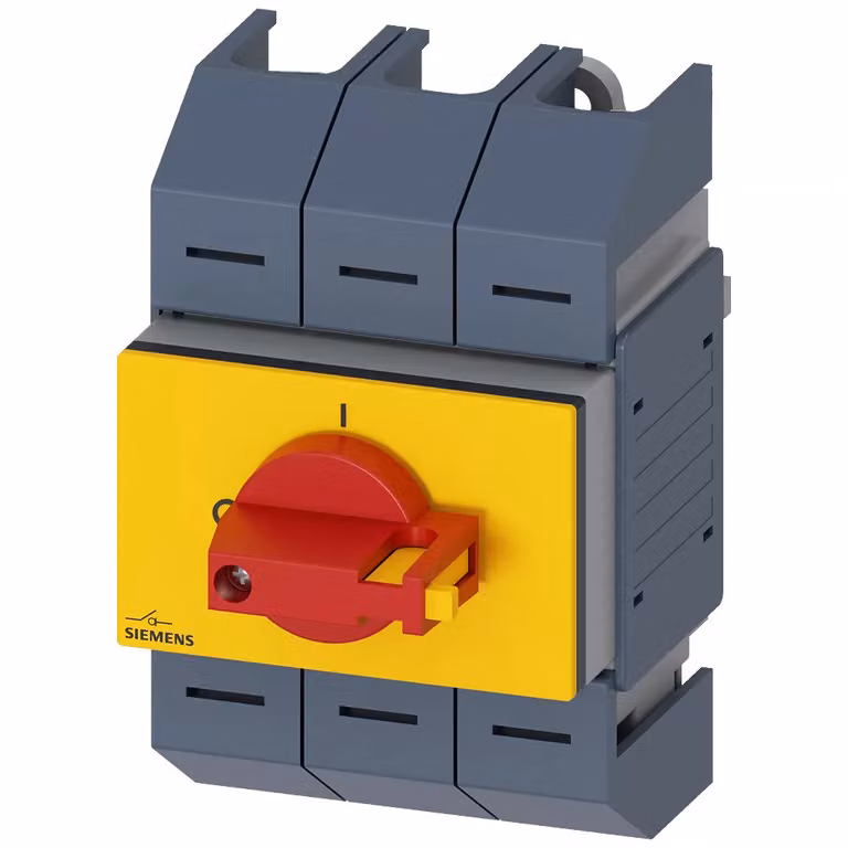 Sezionatore Siemens 80 A, serie 02, a 3 poli, azionamento frontale centrale, unità completa 3KD04332LG203