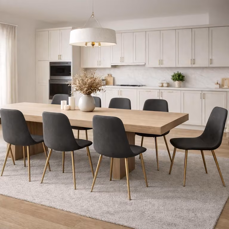 Dmora set di Sedie Cabiate Grigio Scuro, 8 Sedie Effetto Velluto