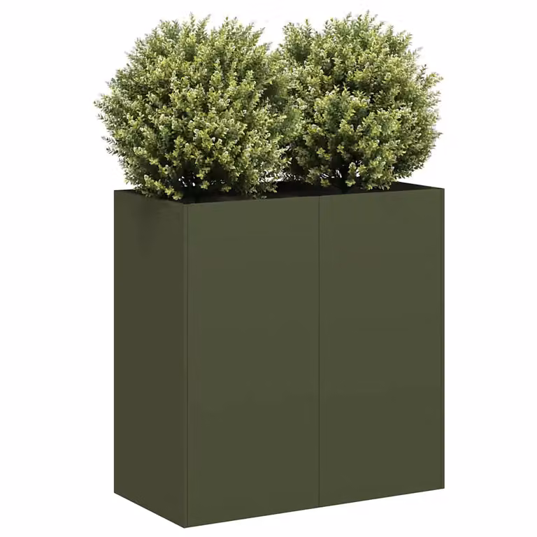 Fioriera vidaXL in acciaio verde, L: 80 cm, P: 40 cm, H: 80 cm