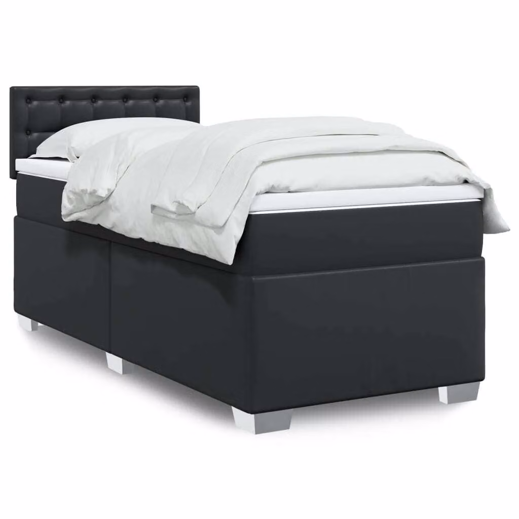 Maison Exclusive - Letto boxspring con materasso nero 80x200 cm in ecopelle