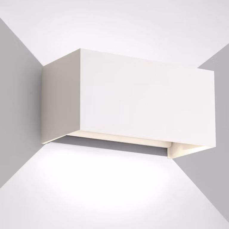 Lampada a LED da parete, 25W, grado di protezione IP65, luce bianca fredda 6500K, regolabile, forma rettangolare