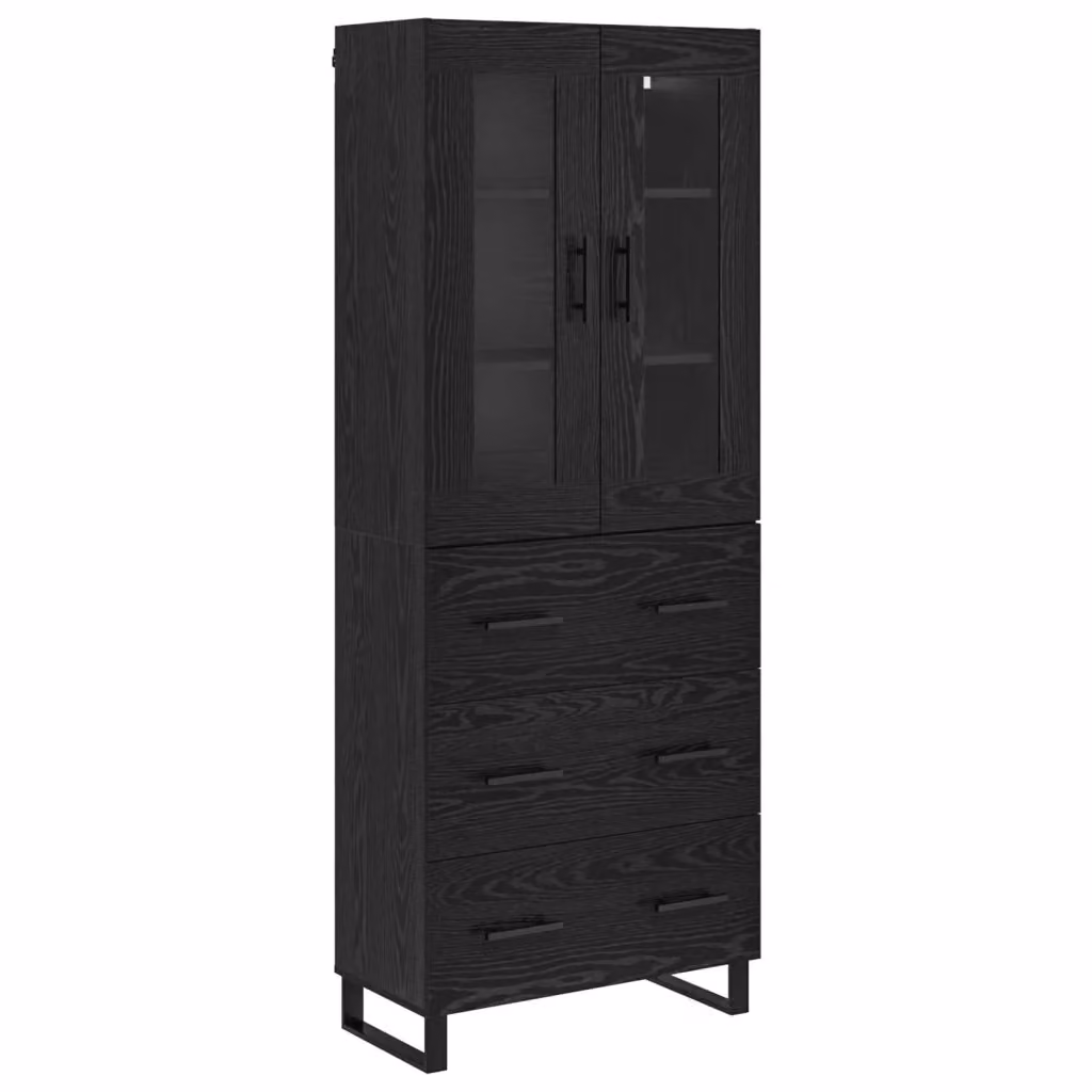Set di 2 credenze moderne vidaXL in nero, L/P/H: 69,5 x 34 x 180 cm – 2