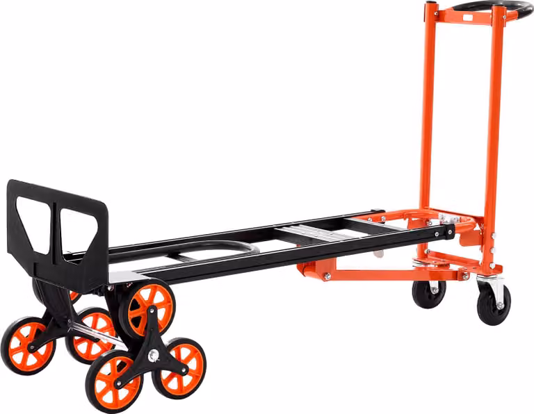 Carrello a mano SucceBuy 3 in 1, carrello di trasporto fino a 350 kg, carrello pieghevole con maniglia e ruote, carrello di trasporto per scale, carrello a piattaforma, carrello per scale per traslochi domestici, uffici e magazzini
