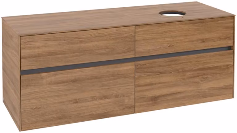 Villeroy & Boch Collaro Meuble sous-lavabo, 4 tiroirs, lavabo à droite, 1400x548x500mm, C04700RH, C04700RH