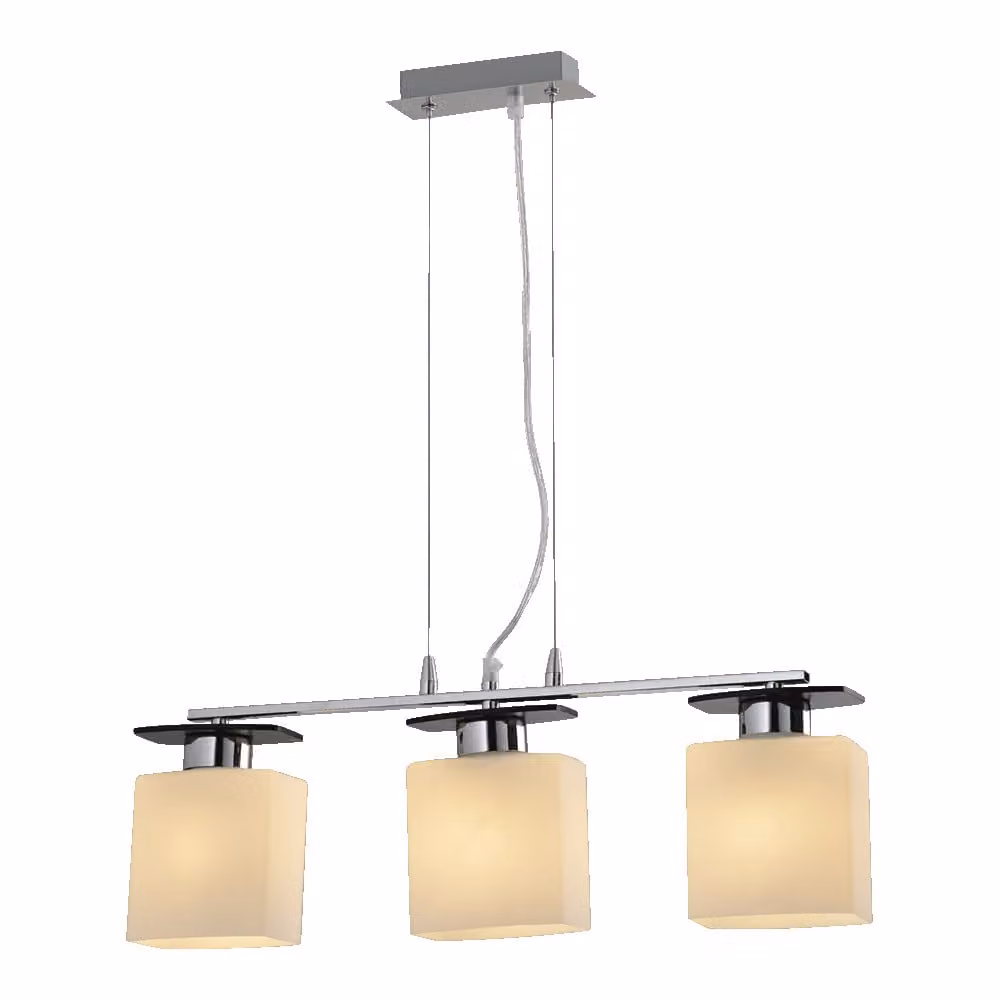 Lampada a sospensione FIRENZA 3xE27/40W acciaio/legno/vetro dimmerabile