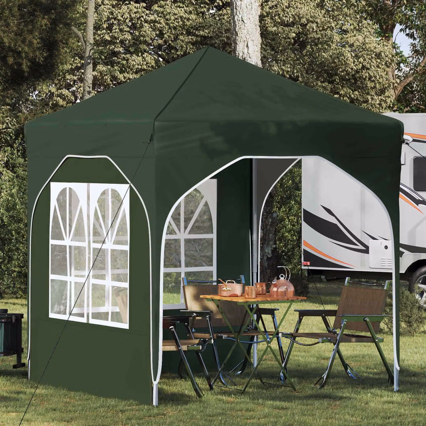 Maison Exclusive - Tenda pop-up per feste, 192 x 192 x 245 cm, colore verde