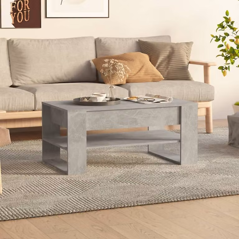 Maison Exclusive - Tavolino grigio cemento 102x55x45 cm Materiale ligneo