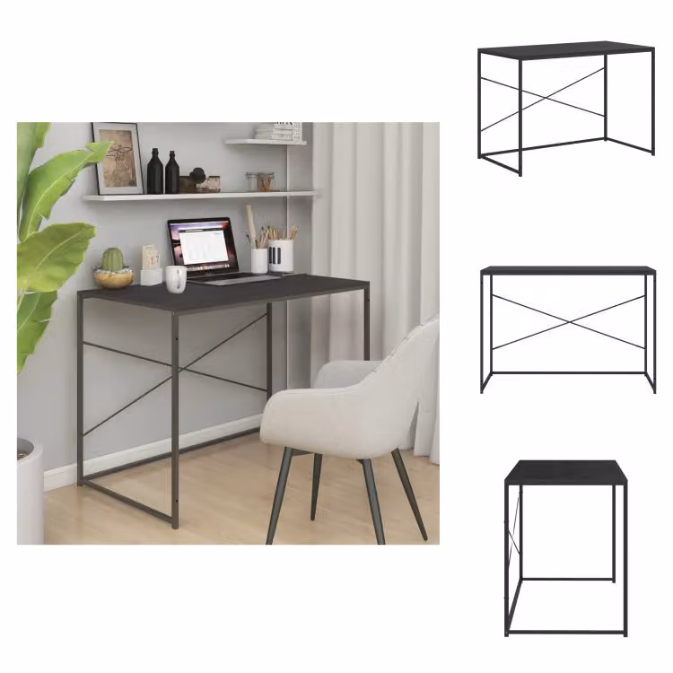 vidaXL Scrivania nera 110x60x70 cm in legno - Scrivanie