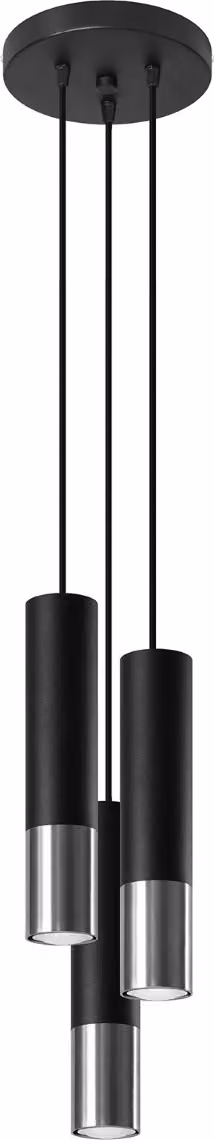 LAMPADA A SOSPENSIONE SALIXA 3 GU10 Schwarz LUMILO