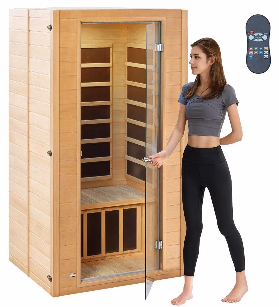 Sauna a infrarossi - Tecnologia a infrarossi - Potenza: 1400 W - Legno di hemlock - Ideale per il relax domestico