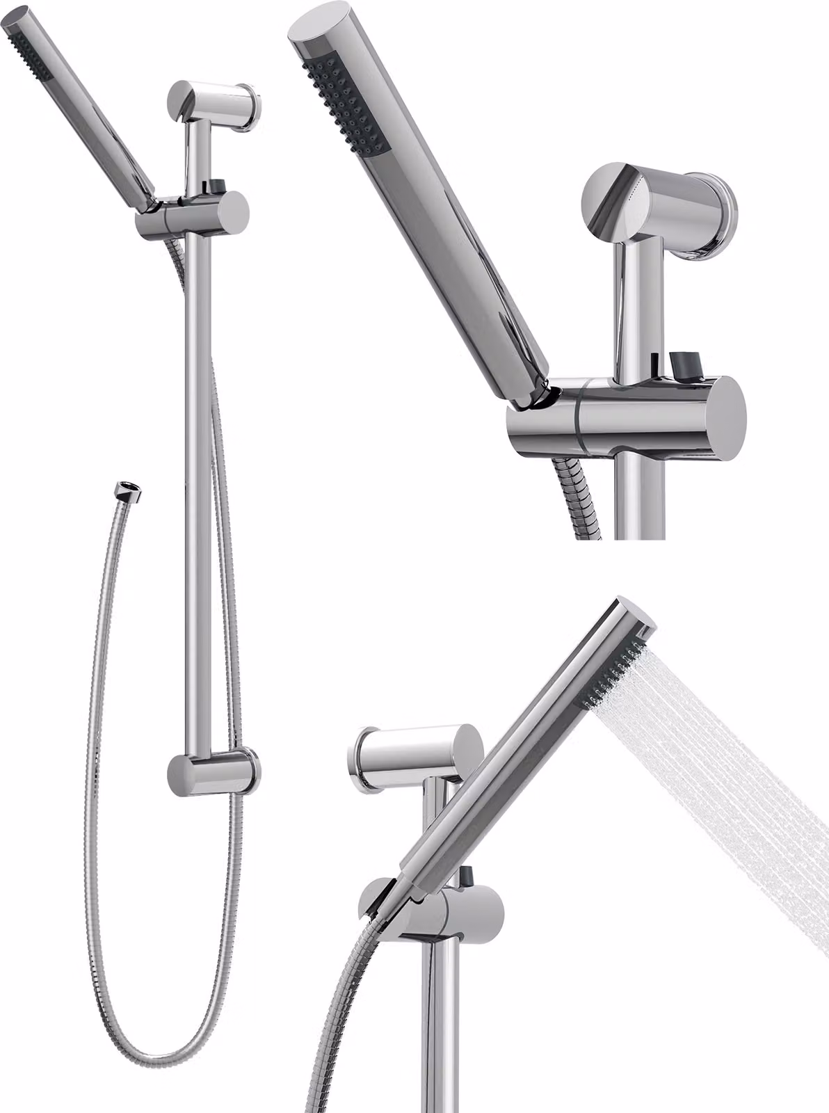 Granitan - Set doccia - Sistema doccia - Argento - Doccia a pioggia - DELLA