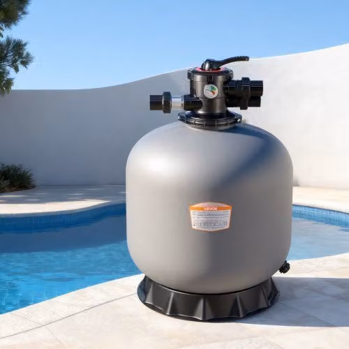 Pompa di filtraggio a sabbia VEVOR per piscine fuori terra, valvola multiporta a 7 vie, colore grigio