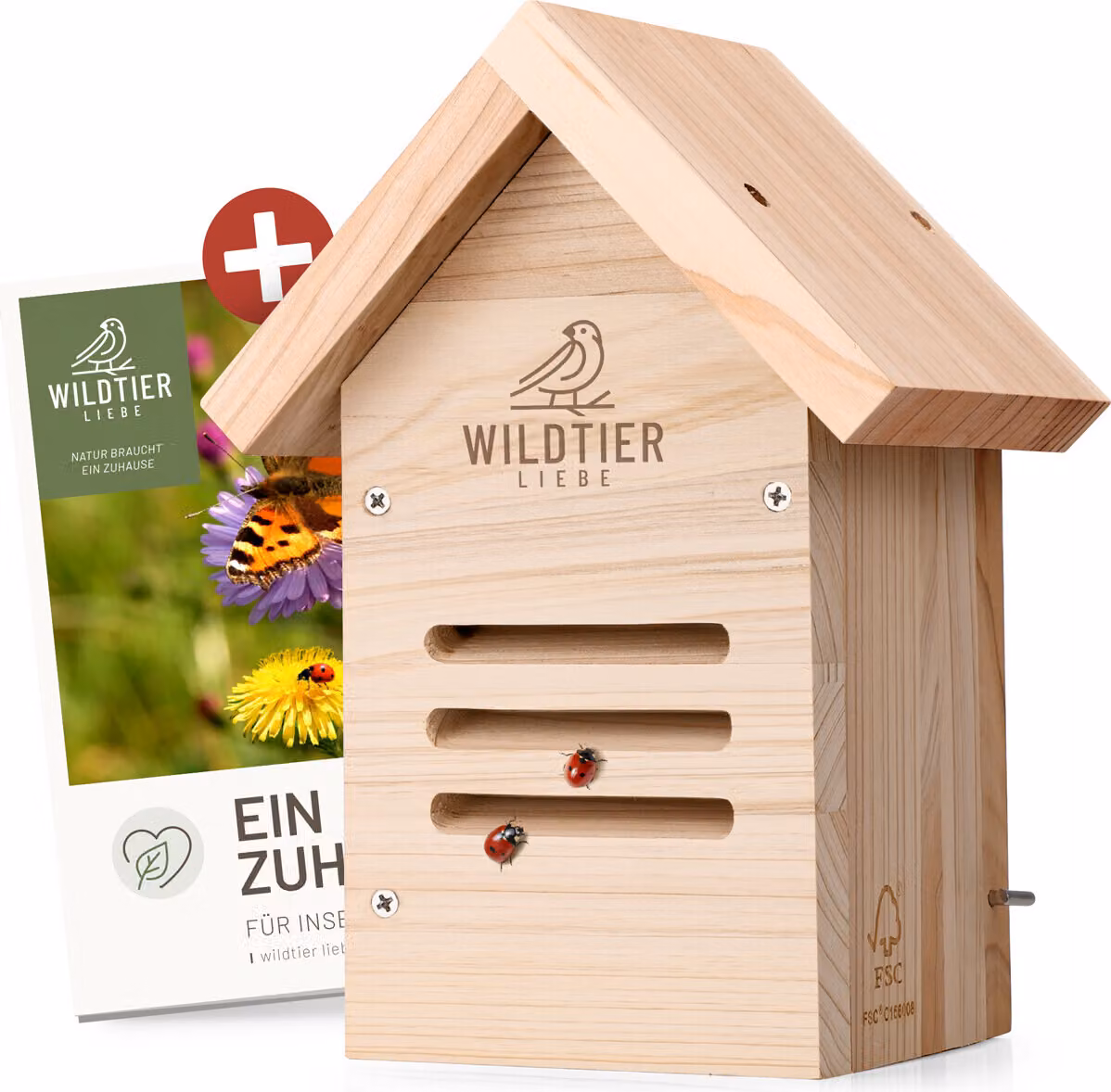 hotel per coccinelle wildtier liebe, casetta per coccinelle - resistente alle intemperie e non trattata in legno massiccio I Hotel per coccinelle da appendere I Cassetta di nidificazione, alloggio per coccinelle per giardino, balcone