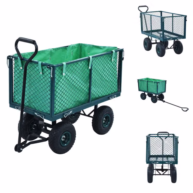vidaXL Carrello da giardino verde 350 kg - Carrello e carrello manuale