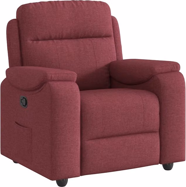 Poltrona | Sedia Relax Reclinabile in Tessuto Rosso Vino