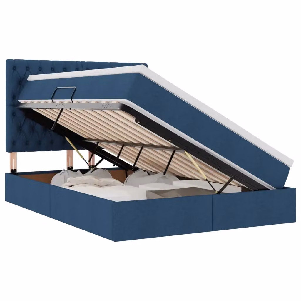 Letto con contenitore e illuminazione LED vidaXL, colore blu, L/P/H: 140 x 200 x 144 cm – 2