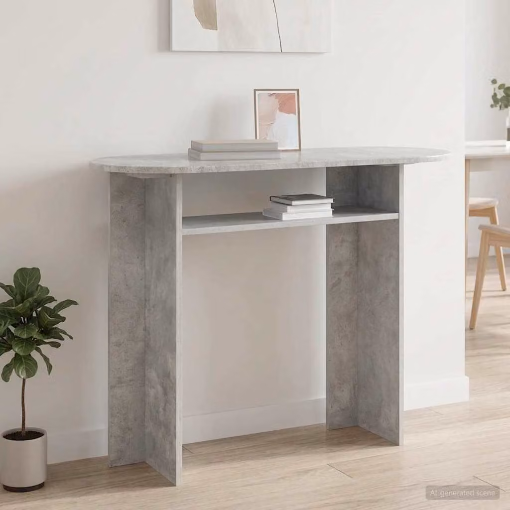 vidaXL Tavolo consolle moderno in MDF Grigio, L 100 x P 39,5 x H 75 cm