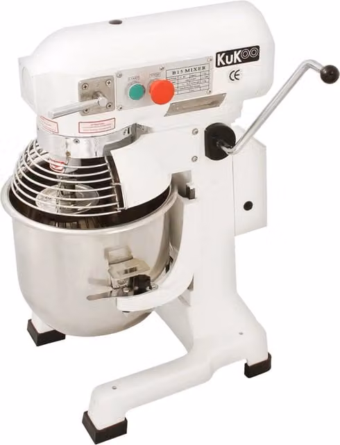 Robot da Cucina Multifunzione Monster Shop con Ciotola in Ghisa da 15 Litri, Uncino a Spirale, Frusta e Sbattitore, Colore Bianco