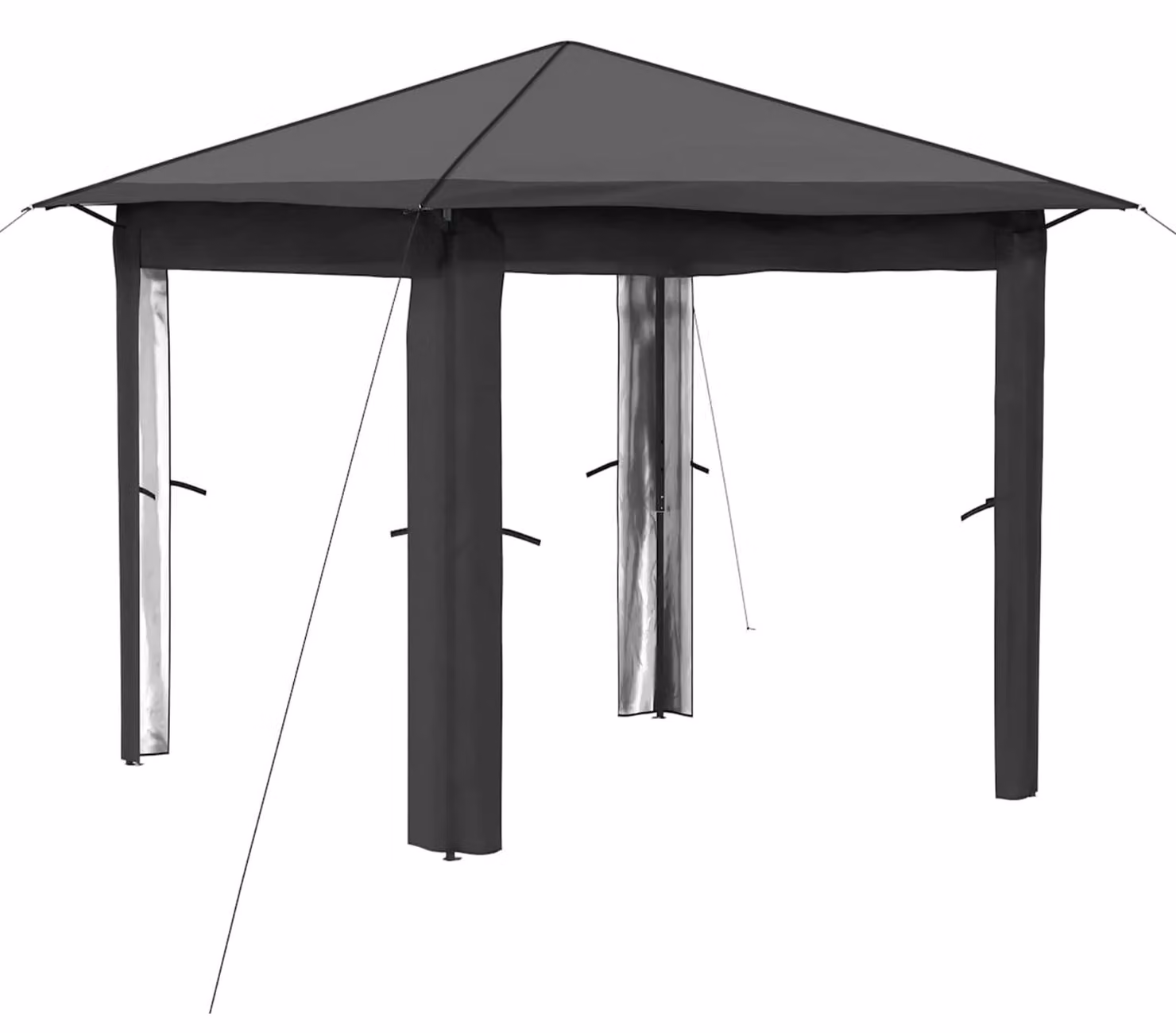 Gazebo senza pareti laterali, dimensioni 2,6 x 2,6 metri, colore grigio chiaro e antracite