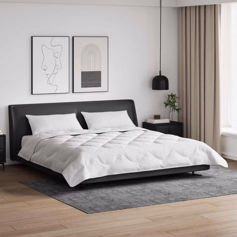 Set da letto vidaXL composto da piumone e 3 cuscini in microfibra traspirante, colore bianco, ideale per la stagione estiva