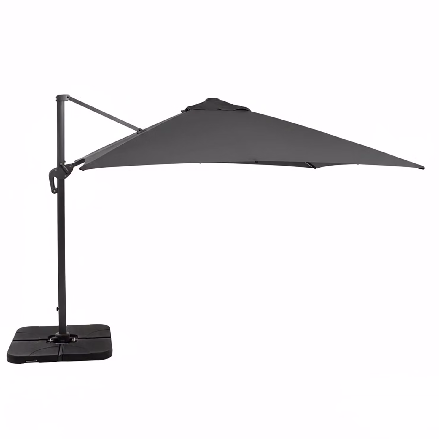 Ombrellone da giardino a braccio Vestiamo Casa Giardino con LED e pannello solare, colore grigio antracite, L: 400 cm, P: 340 cm, H: 260 cm – 1