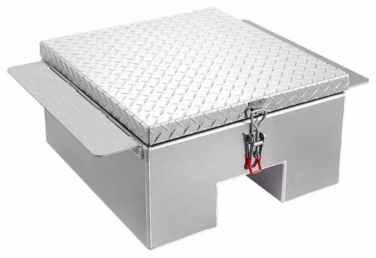 Cassetta portattrezzi in lega di alluminio - 770 x 610 x 310 mm - Capacità di carico: 15 kg - Colore: argento - Adatta per cassoni di pick-up e furgoni