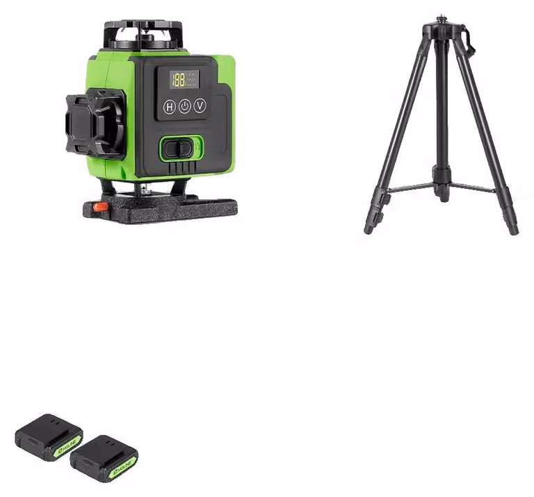 Livellatore laser, 16 linee, funzione di autonivelamento, set con treppiede da 1 metro