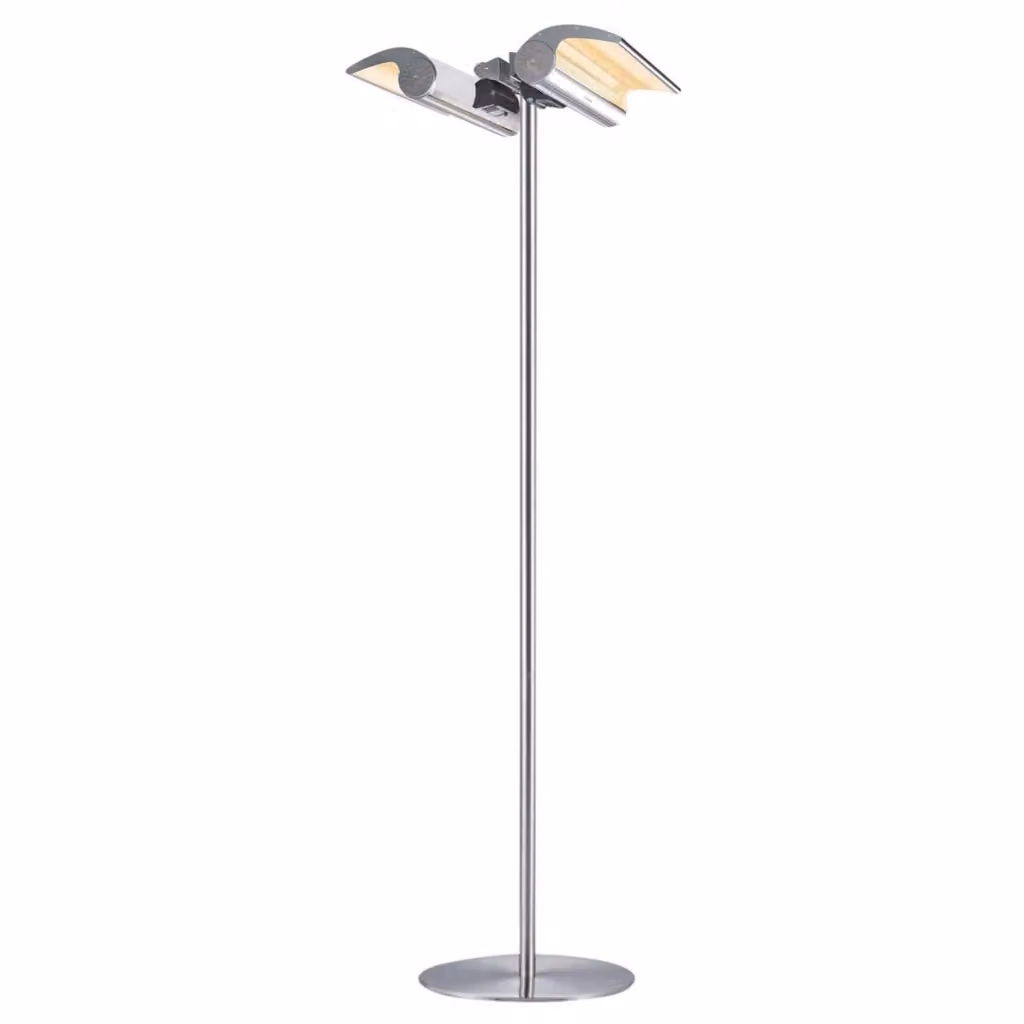 Riscaldatore a infrarossi SINED Terra 4000 doppio con telecomando e curva riflettente orientabile Grigio/Argento IP65 – 2