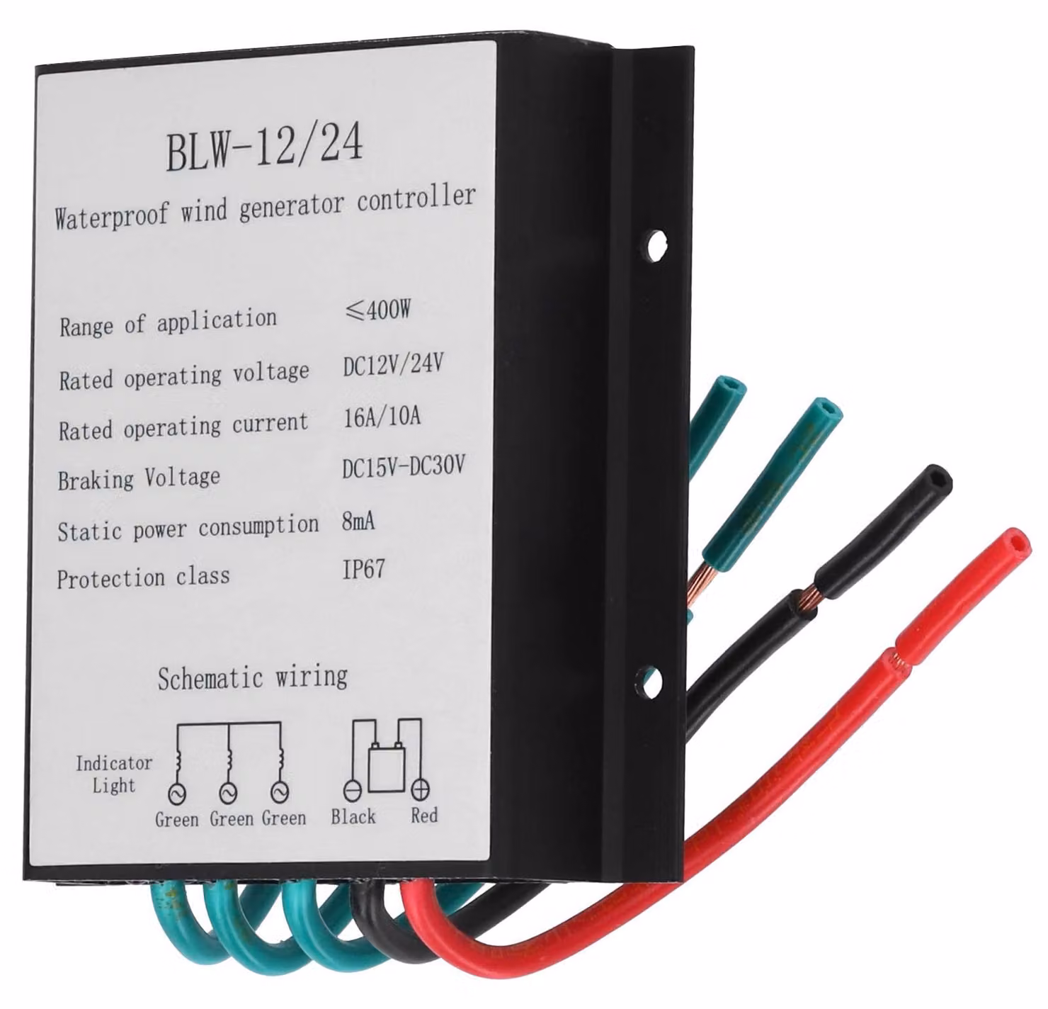 Generatore eolico da 400 W, alluminio, con regolatore di carica, 12-24 V