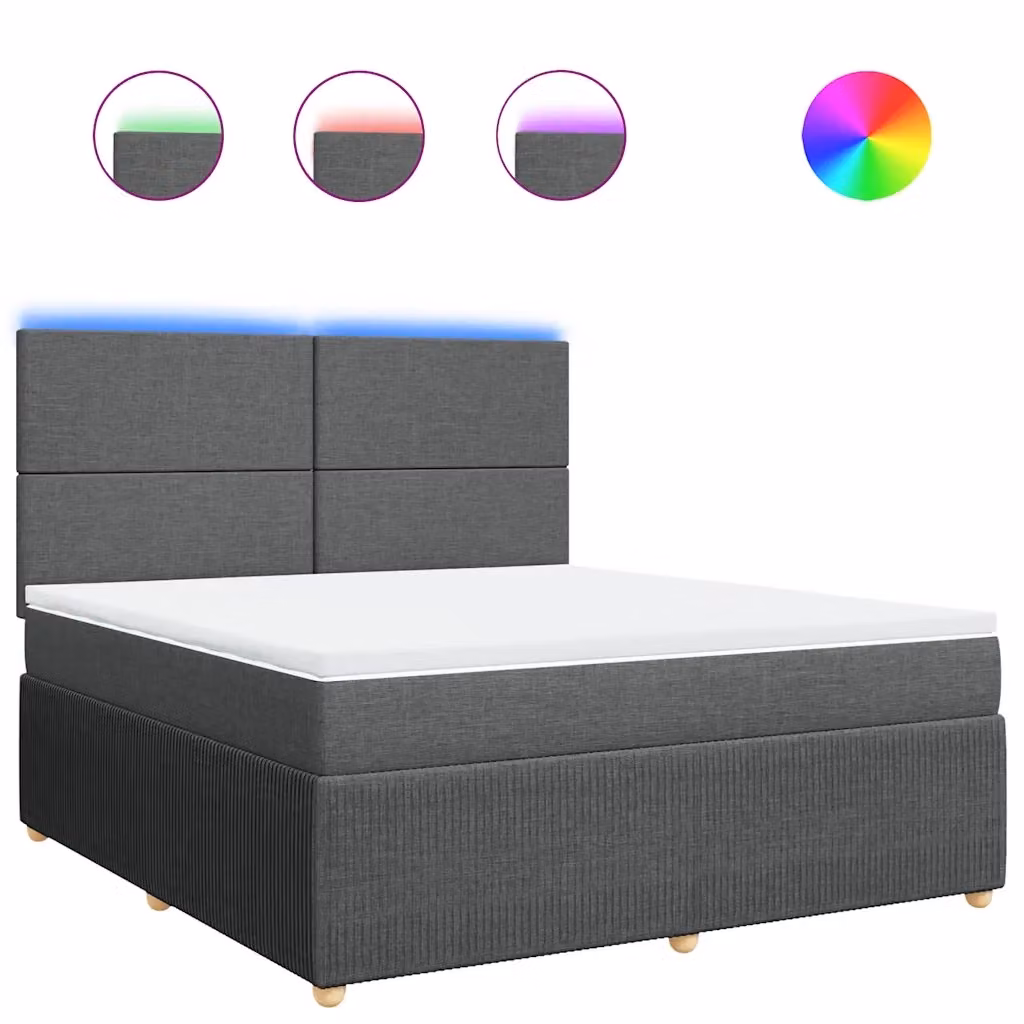 Letto Ibrido Moderno vidaXL con Materasso Grigio e Bianco L/P: 180 x 200 cm – 2