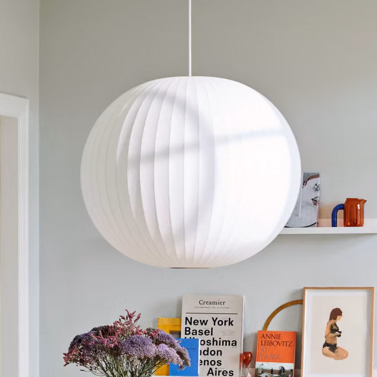 HAY Lampada a sospensione Nelson Ball Bubble, dimmerabile, Bianco / Opale, Soggiorno / Sala da pranzo, Plastica, Design, Lampada a sospensione