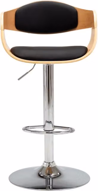 Sgabello da Bar vidaXL in Legno e Similpelle Nera e Marrone H: 110 cm, L: 49,5 cm, P: 40 cm