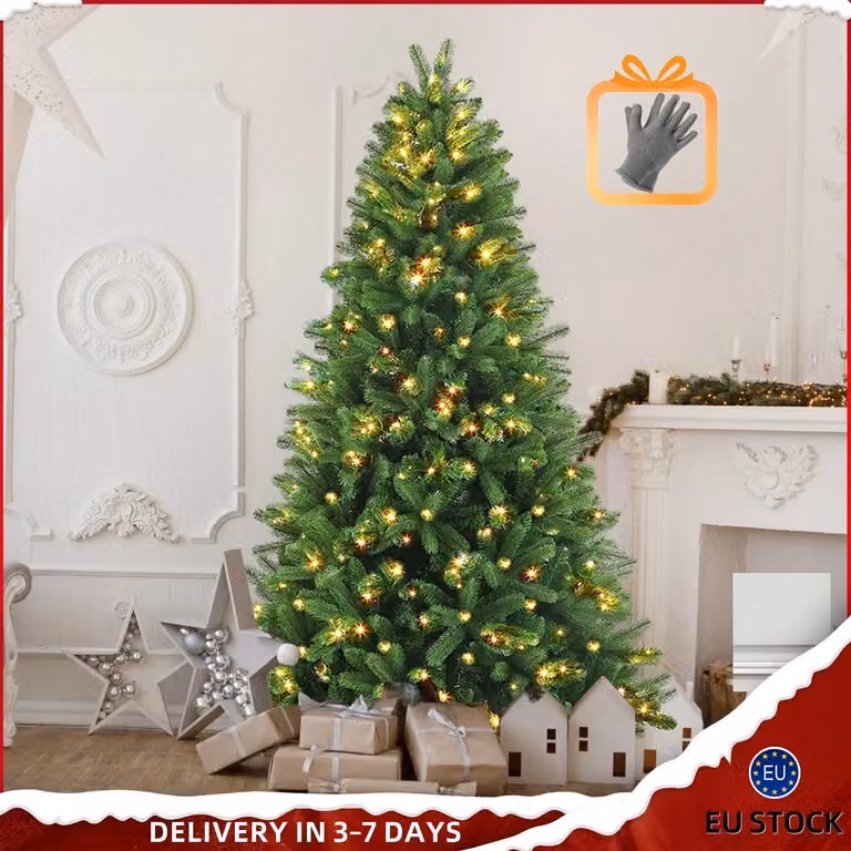 Albero di Natale artificiale - Albero artificiale - Albero di Natale - Albero invernale - Albero decorativo - Altezza: 180/210/235 cm - Con 250/350/450 luci LED