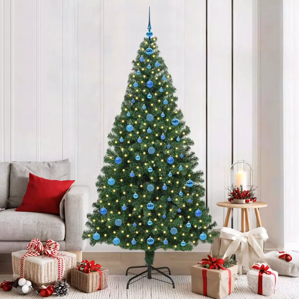 Albero di Natale artificiale verde vidaXL con 300 LED bianco caldo, Altezza: 210 cm