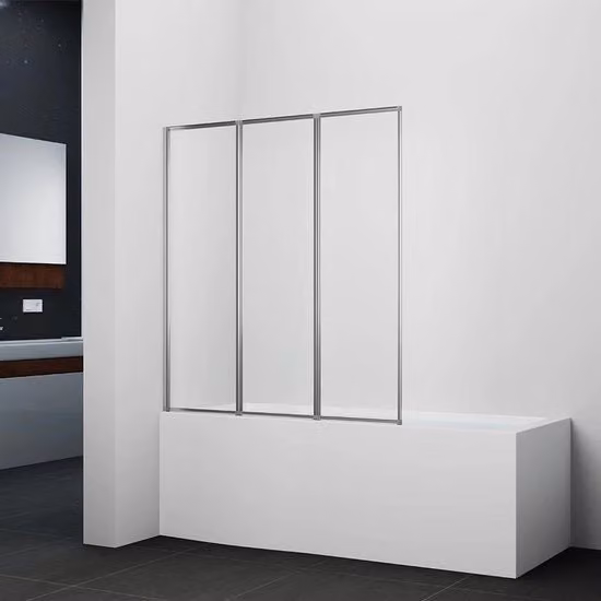 Schermo da bagno 3 in 1 pieghevole - parete doccia per vasca da bagno - 120 x 130 cm