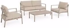 Set da esterno moderno Bizzotto SIRIUS in alluminio beige per 4 persone
