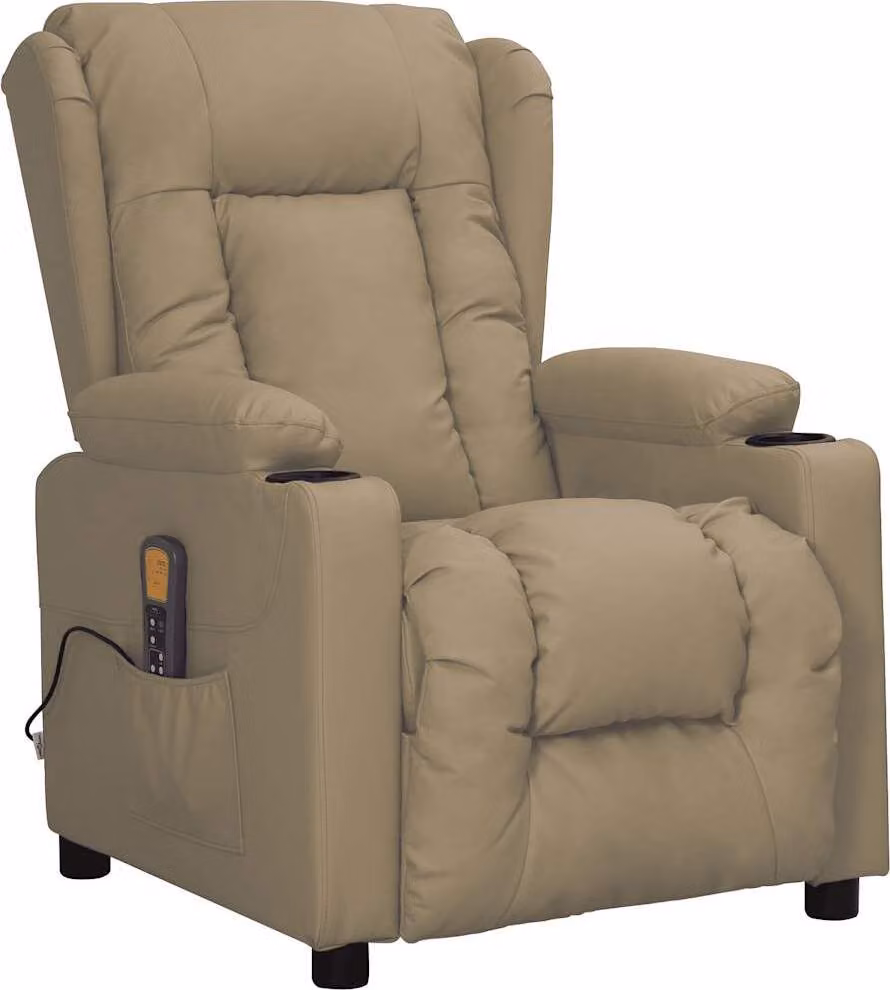 Poltrona per massaggi cappuccino-marrone in Pelle finta