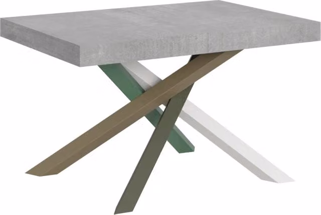 Tavolo allungabile Itamoby Volta in cemento grigio con telaio a X L/P/H: 90 x 140/400 cm