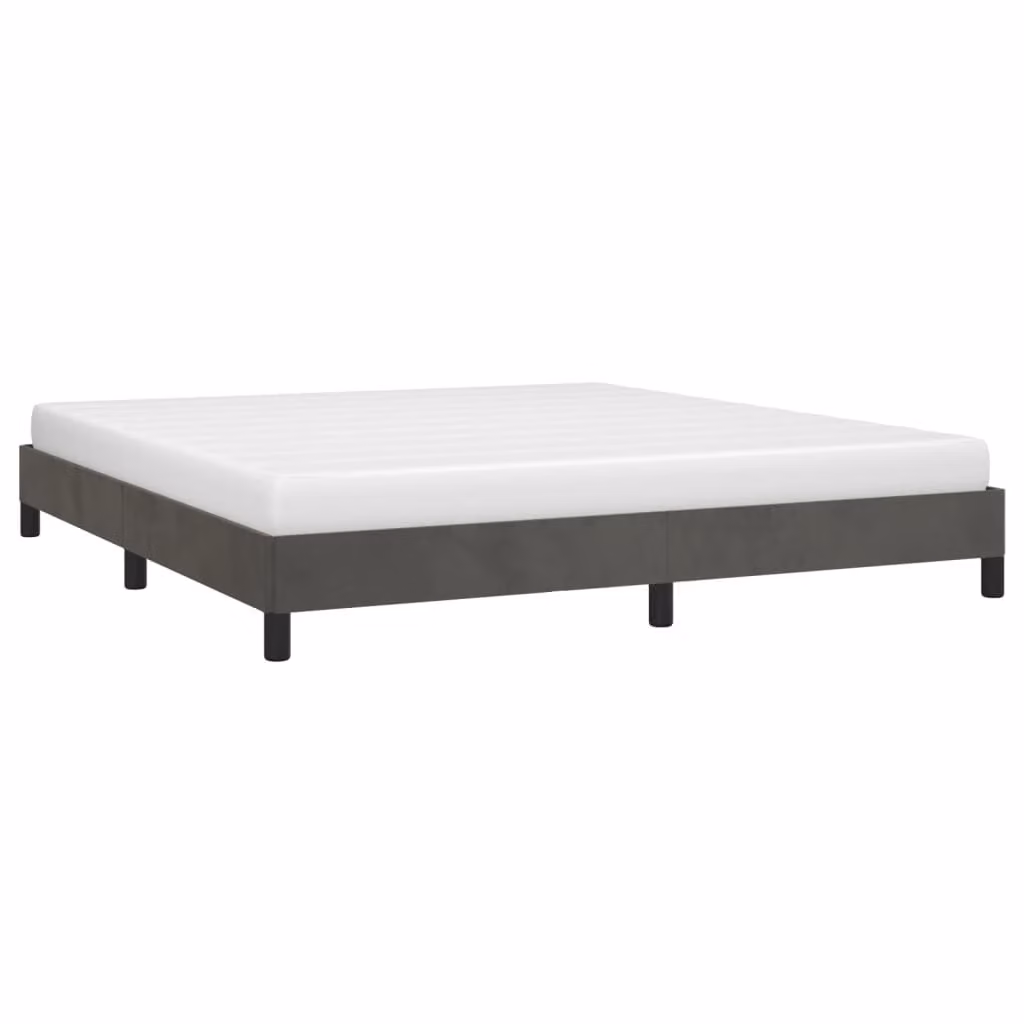 Giroletto senza Materasso Grigio Scuro 180x200 cm Velluto