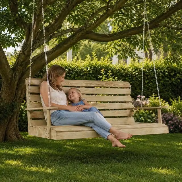Swing Bench Made Of Impregnated Pine Wood, 155x65x60 Cm