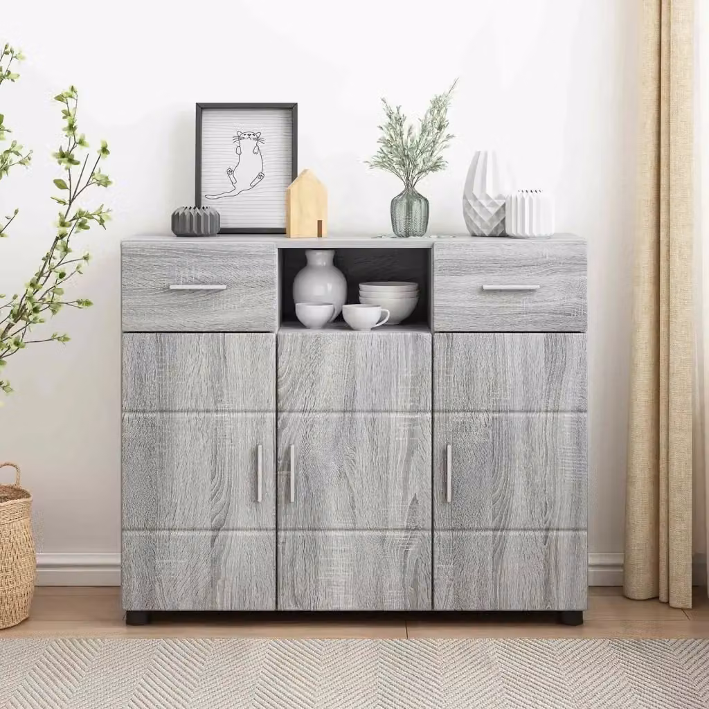Armadio in legno con cassetto Grigio Sonoma DESIGN IN L/P/H: 88,5 x 30,5 x 73 cm CFW7559350 – 2