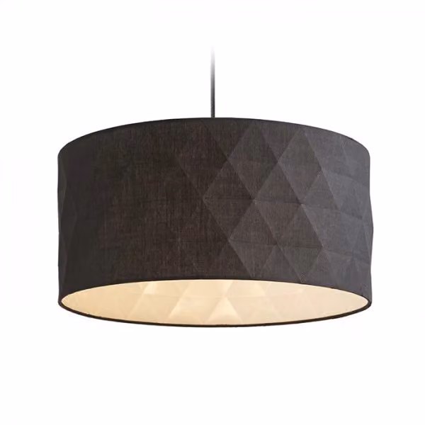 Lampadario moderno JAKARANDA con 4 paralumi cilindrici in tessuto nero, attacco E27, max 28W – 2